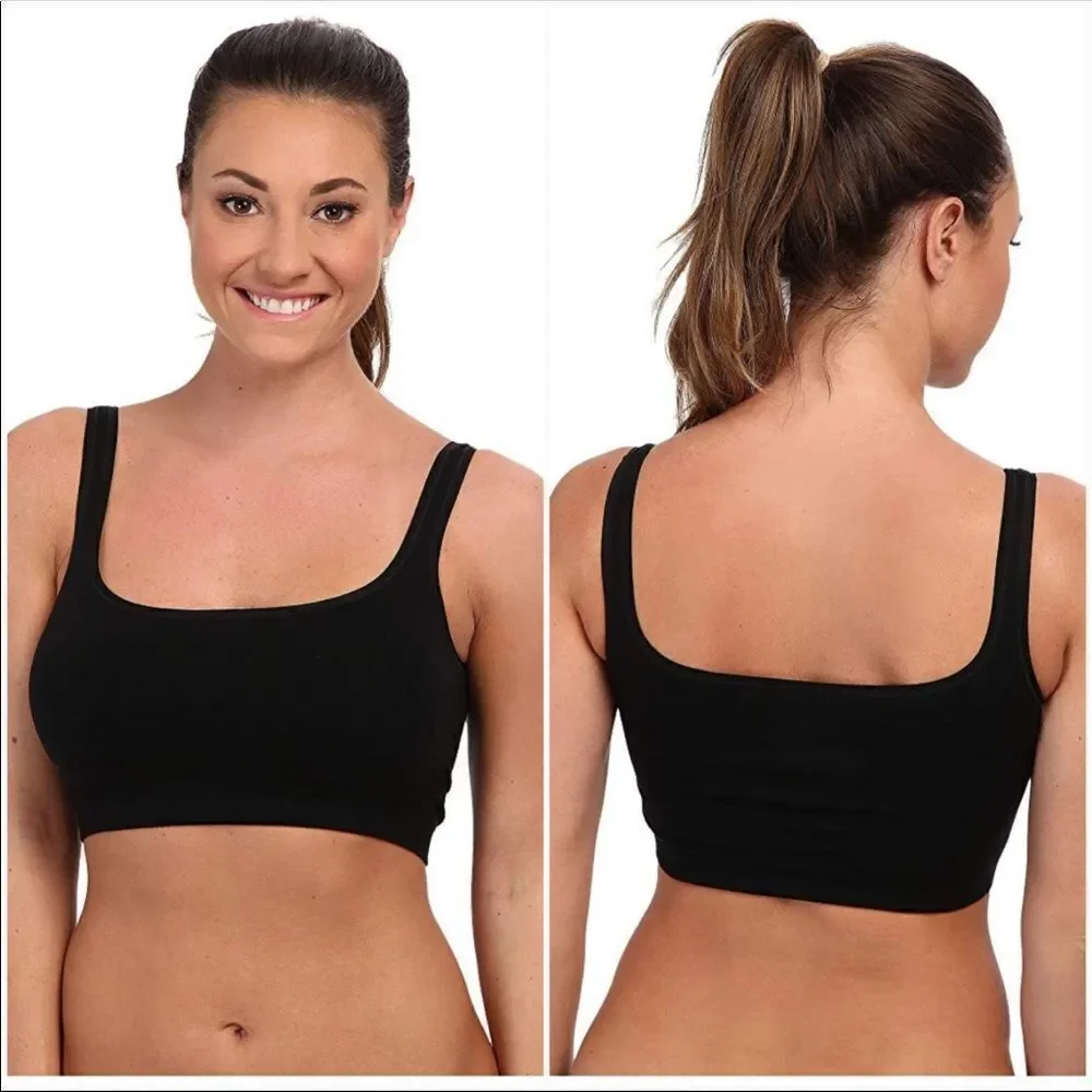 Yummie Black Full Coverage Sports Bra Sz S/M